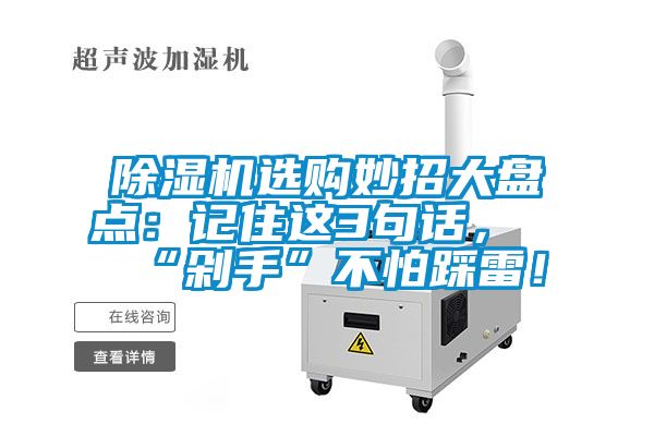 除濕機(jī)選購(gòu)妙招大盤(pán)點(diǎn)：記住這3句話(huà)，“剁手”不怕踩雷！